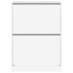 vidaXL Armoire à chaussures 2 tiroirs rabattables blanc 80x42x108 cm