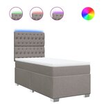 vidaXL Sommier à lattes de lit avec matelas Taupe 90x190 cm Tissu