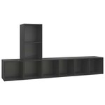 vidaXL Ensemble de meubles TV 3 Pièces Gris Bois d'ingénierie