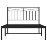 vidaXL Cadre de lit métal sans matelas avec tête de lit noir 100x200cm