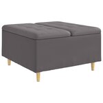 vidaXL Pouf de rangement avec coussin Gris 80 x 80 x 45 cm Simili cuir