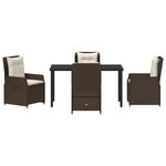 vidaXL Ensemble de Salle à Manger de Jardin 5 Pièces en Poly Rattan Marron