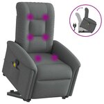 vidaXL Fauteuil de massage inclinable Gris foncé Tissu