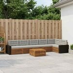 vidaXL Ensemble de canapés d'extérieur 7 Pièces Naturel et gris clair
