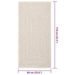 vidaXL Tapis ZIZUR crème 60x110 cm aspect de jute intérieur extérieur