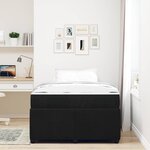 vidaXL Cadre de lit avec matelas Noir 120 x 190 cm tissu