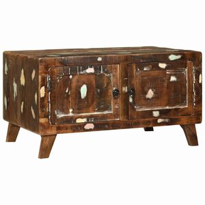 vidaXL Table basse Multicolore bois de récupération massif