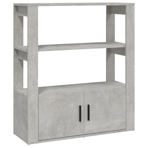 vidaXL Buffet Gris béton 80x30x90 cm Bois d'ingénierie