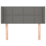 vidaXL Tête de lit avec oreilles Gris foncé 103x16x78/88 cm Tissu