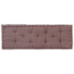 vidaXL Coussin de plancher de palette Coton 120x40x7 cm Taupe