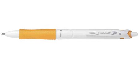 Stylo bille rétractable Grip ACROBALL PURE WHITE 1.0 Trait 0,4 mm Orange PILOT