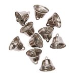 140 petites cloches en métal argenté 3 cm