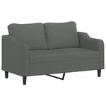 vidaXL Ensemble de canapés 3 Pièces avec coussins Gris foncé Tissu