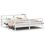 vidaXL Cadre de lit avec tête de lit sans matelas blanc 180x200 cm