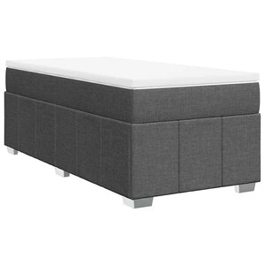 vidaXL Sommier à lattes de lit avec matelas Gris foncé 100x200cm Tissu