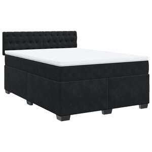 vidaXL Sommier à lattes de lit avec matelas Noir 140x200 cm Velours
