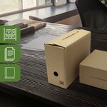 Pack and Move - Lot de 4 boîtes d'archives en carton ondulé robuste - 33 5 x 12 x 24 cm - Organisation pratique