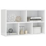 vidaXL Bibliothèque/buffet blanc brillant 50x25x80cm Bois d’ingénierie