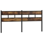 vidaXL Tête de lit chêne fumé 180 cm fer et bois d'ingénierie