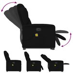 vidaXL Fauteuil inclinable de massage électrique Noir Tissu