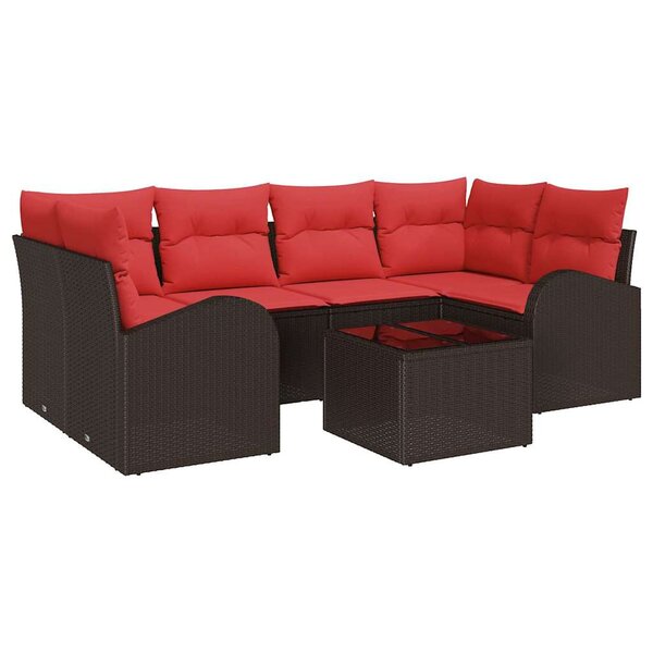 vidaXL Ensemble de canapé de jardin Marron 55 x 55 x 37 cm polyrotin