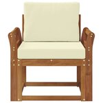 vidaXL Canapé d’extérieur Bois d'acacia massif et polyester Naturel