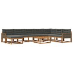 vidaXL Ensemble de canapés d'extérieur 9 Pièces Naturel et Anthracite