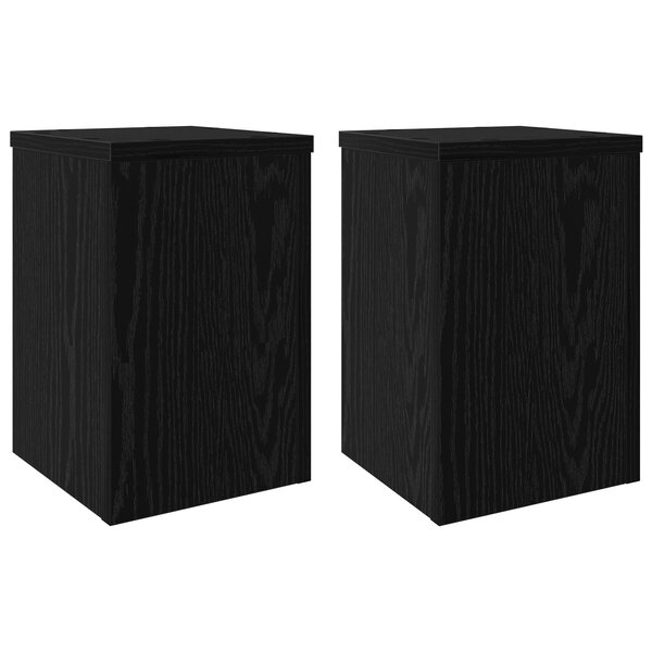 vidaXL Supports de plantes 2 Pièces Chêne noir 20x20x30 cm Bois agencé