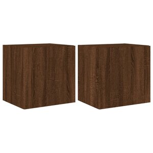 vidaXL Meubles TV muraux lumières LED 2 Pièces chêne marron 40 5x35x40 cm