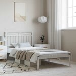 vidaXL Cadre de lit métal sans matelas et tête de lit blanc 100x200 cm