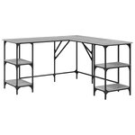 vidaXL Bureau sonoma gris 139x139x75 cm bois d'ingénierie
