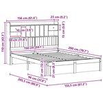 vidaXL Cadre de lit bibliothèque avec tiroir Brun Ciré 200 x 150 cm