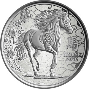 Monnaie LUNAR HORSE 1/10 Oz Argent 100 Francs Cameroon 2026