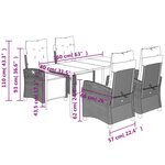 vidaXL Ensemble à manger de jardin 5 Pièces et coussins marron poly rotin