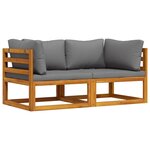 vidaXL Canapés d'angle sectionnels 2 Pièces avec coussins Gris foncé