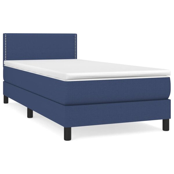 vidaXL Sommier à lattes de lit avec matelas Bleu 80x200 cm Tissu