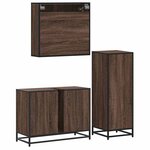 vidaXL Ensemble de meubles de salle de bain 3 Pièces Chêne marron