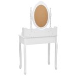 vidaXL Ensemble de coiffeuse avec tabouret Blanc 75x69x140cm Paulownia
