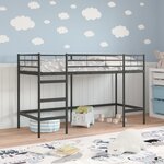 vidaXL Lit mezzanine pour enfants Noir 90 x 190 cm Acier