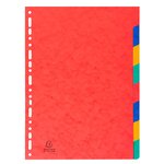 Intercalaires Carte Lustrée 225g 8 Positions - A4 - Couleurs Assorties - X 25 - Exacompta