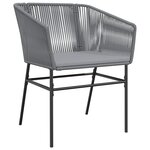 vidaXL Ensemble à manger jardin coussins 7 Pièces gris poly rotin verre