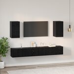 vidaXL Meuble TV mural 6 Pièces Chêne noir Bois d'ingénierie