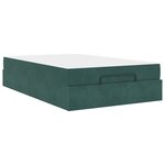 vidaXL Cadre de lit avec stockage Vert foncé 140 x 190 cm Velours