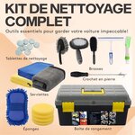 ACROPAQ Kit Nettoyage Voiture - 25 Pièces  Boîte à outils de 8 litres  Kit nettoyage voiture interieur  Entretien des pneus