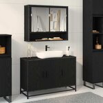 vidaXL Meuble de Lavabo de Salle de Bain Chêne noir 90 x 33 x 60 cm