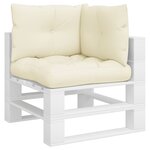 vidaXL Coussins de palette lot de 3 crème tissu