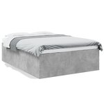 vidaXL Cadre de lit gris béton 135x190 cm bois d'ingénierie