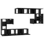 vidaXL Ensemble meuble TV avec stockage avec porte 8 Pièces Chêne Noir