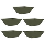 vidaXL Jardinières en acier vert olive   5 pièces  40x40x15 cm
