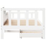 vidaXL Lit de jour et tiroirs sans matelas blanc 90x200 cm bois massif